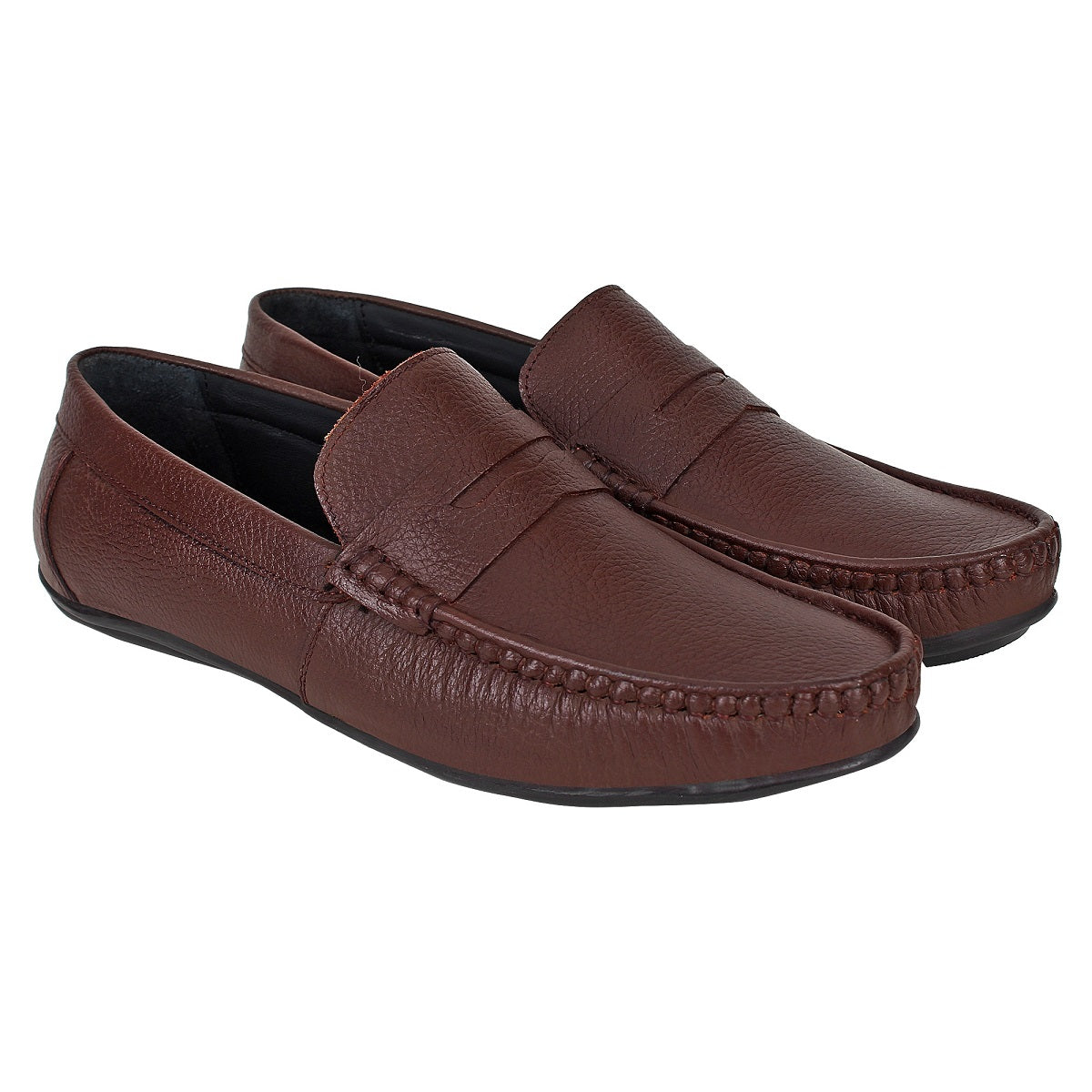 Brown Leather Loafers for Men - Defective