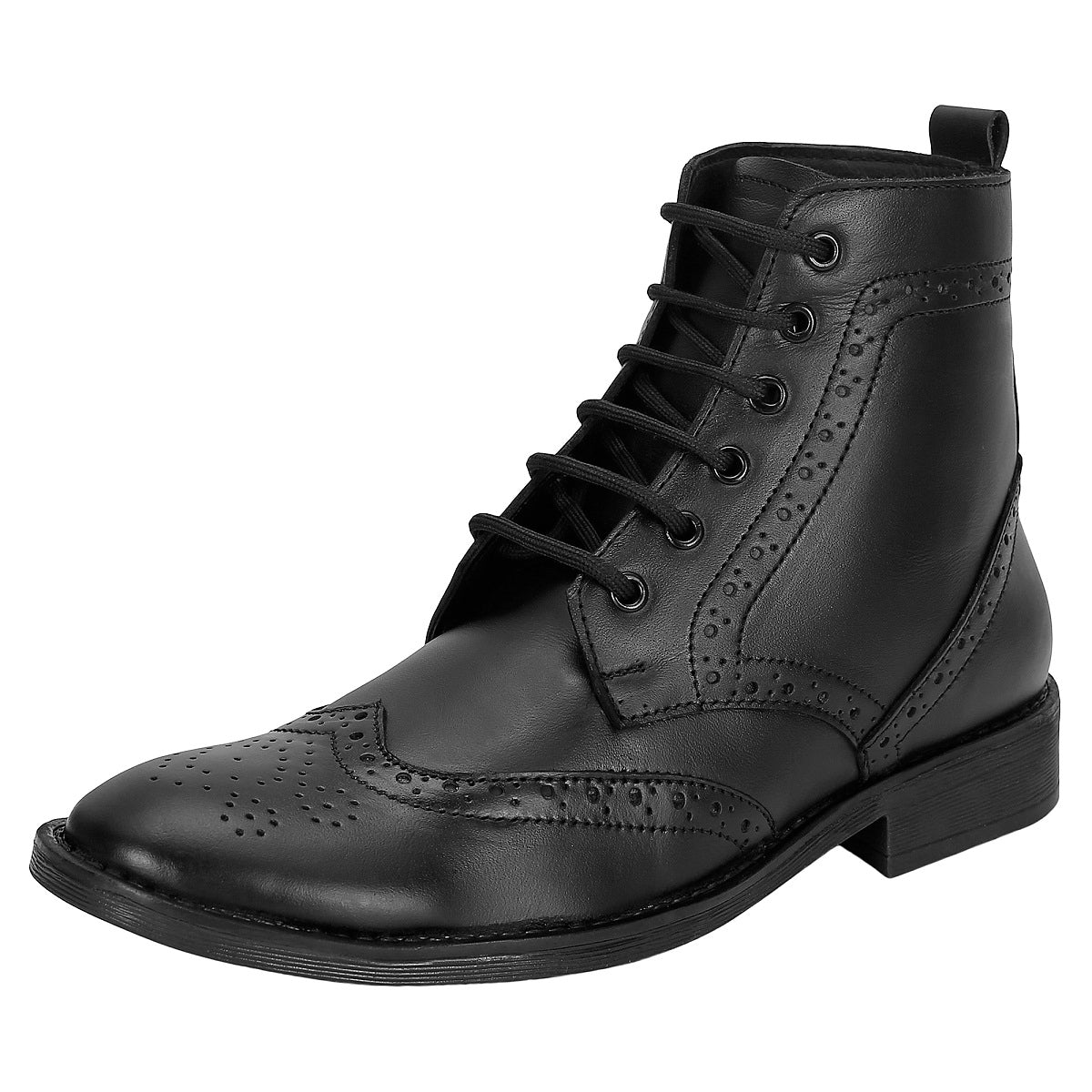 Mens black cheap brogue boots sale