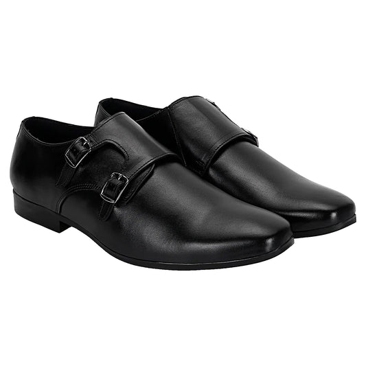 double monk strap shoes black-Defective